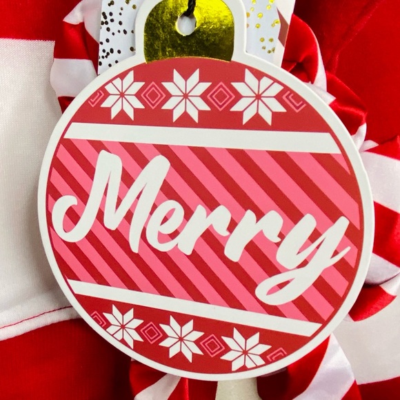 BETTER TOGETHER Red and White Striped Merry Sweatshirt Women’s Size M - Picture 5 of 6